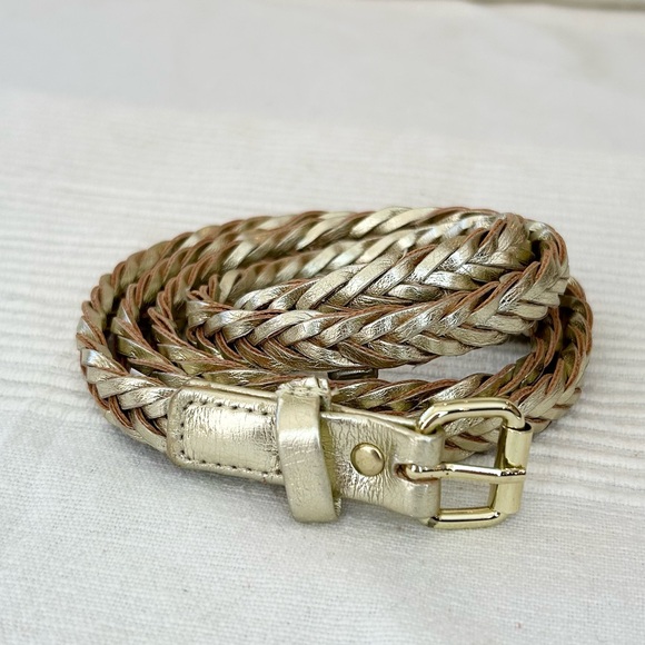 H&M Metallic Gold Braided Women's Belt - Picture 5 of 7